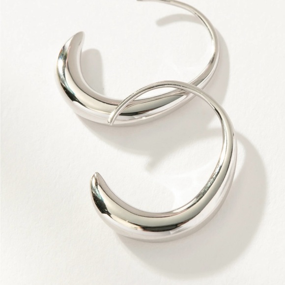 NEW Uncommon James Silver Dewdrop Hoop Earrings - Picture 3 of 5